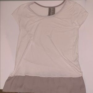 Anthropology white/tan blouse xs